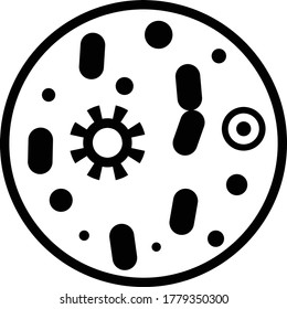 bacteria flat outline icon isolated on white background