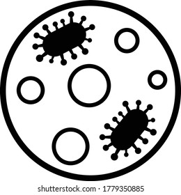 icono de contorno plano de bacterias aislado en fondo blanco
