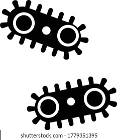 icono de contorno plano de bacterias aislado en fondo blanco