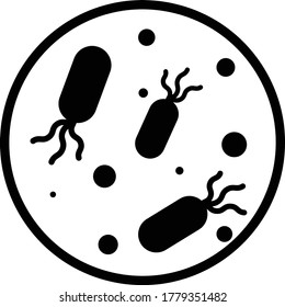 bacteria flat outline icon isolated on white background