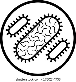 bacteria flat outline icon isolated on white background