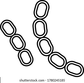bacteria flat outline icon isolated on white background