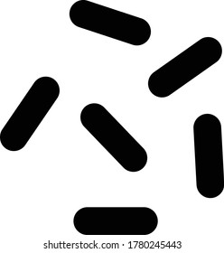 icono de contorno plano de bacterias aislado en fondo blanco