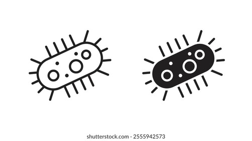 Bacteria flat simple vector symbols illustration.