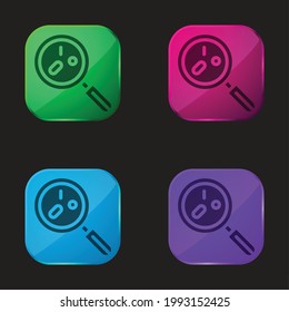 Bacteria four color glass button icon