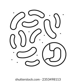 bacteria or fungus of digestion system line icon vector. bacteria or fungus of digestion system sign. isolated contour symbol black illustration