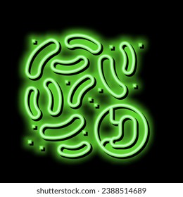 bacteria or fungus of digestion system neon light sign vector. bacteria or fungus of digestion system illustration