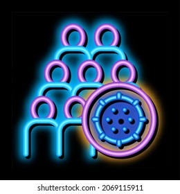 Bacteria Germ And People neon light sign vector. Glowing bright icon transparent symbol illustration