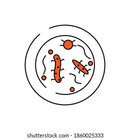 icono de la línea germinal del virus bacteriano. elemento de iconos de ilustración del virus de la bacteria. los símbolos de signos pueden utilizarse para el logotipo web aplicación móvil UI