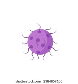 Bacteria and germs colorful set, micro-organisms disease-causing objects, different types, bacteria, viruses, fungi, protozoa. Vector flat microbe. Bactery cell cancer germ, viruses, fungi, probiotic.