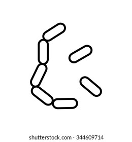 Bacteria and germs  icon in thin line style