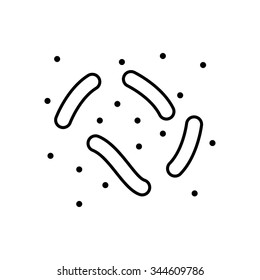 Bacteria and germs  icon in thin line style