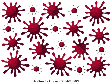 Bacteria, germs microorganis, virus cell. Coronavirus. Virus. Icons set. COVID