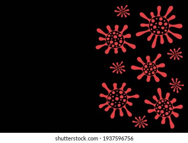Bacteria, germs microorganis, virus. Vector background for inscriptions in hand draw style