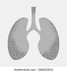 Bacteria germs Turing pattern lungs icon. The theory of morphogenesis. Organic, internal organ, anatomy art, abstract illustration.