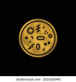 Bacteria Gold Plated Metalic Icon Or Logo Vector