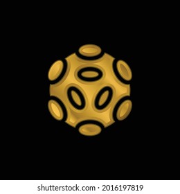Bacteria gold plated metalic icon or logo vector