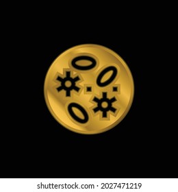 Bacteria Gold Plated Metalic Icon Or Logo Vector