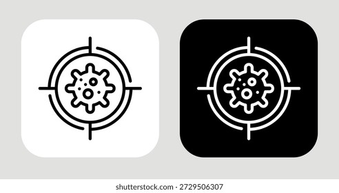 Bacteria Icon In Black and White Line Style