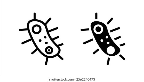 Bacteria Icon collection in filled and stroke style.