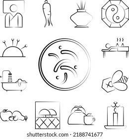 Bacteria icon in a collection with other items