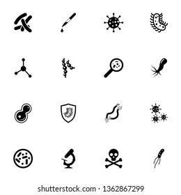 Bacteria icon - Expand to any size - Change to any colour. Perfect Flat Vector Contains such Icons as, microscope, skull, worm, helminth, virus, cell, core, protect shield, swine flu, escherichia coli