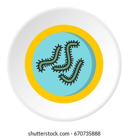 Lot of bacteria icon in flat circle isolated vector illustration for web