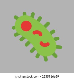 Bacteria icon in flat style about laboratory, use for website mobile app presentation