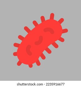 Icono de bacterias en estilo plano sobre laboratorio, uso para presentación de aplicaciones móviles del sitio web