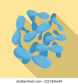 Bacteria icon flat vector. Lactobacillus probiotic. Gut prebiotic