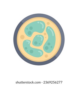 Icono de bacterias vector plano. Plato de Petri. Medicina celular aislada