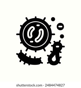 bacteria icon, isolated glyph icon theme back to school