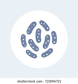 bacteria icon isolated on white