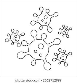 Bakteriensymbol im Linienstil