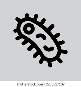 Icono de bacterias en el estilo de línea sobre laboratorio, uso para presentación de aplicaciones móviles del sitio web