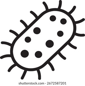 Arte vectorial de línea de icono de bacterias