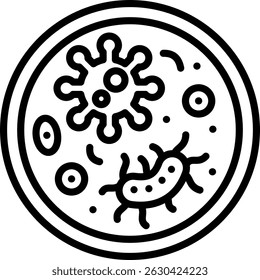 Bacteria Icon Line Vector Illustration