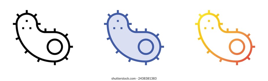 bacteria icon. Linear, Blue Fill and Gradient Style Design Isolated On White Background