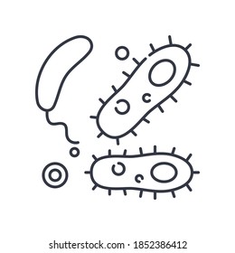 Bacteria icon, linear isolated illustration, thin line vector, web design sign, outline concept symbol with editable stroke on white background.