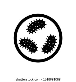Bacteria icon, logo isolated on white background