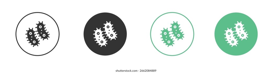 Bakteriensymbol Minimaler flacher Linien-Vektorsymbol-Satz.
