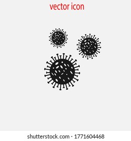 
icono de bacterias. en un fondo gris. lustración vectorial