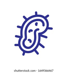 bacteria icon over white background, thick line style, vector illustration