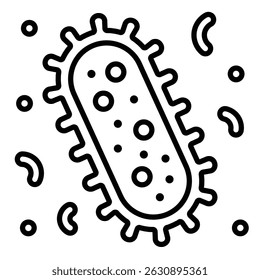 Ícone de bactérias, representando organismos microscópicos e microbiologia. Simboliza infecção, germes, riscos à saúde, ciência e pesquisa médica