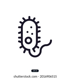 icono de bacterias. Iconos vectores relacionados con la ciencia. Contiene íconos como la biología, la astronomía, la física, el laboratorio, el microscopio, el amplificador y más. eps10