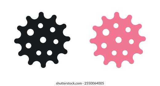 Bacteria icon set in black and colored version
