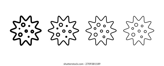 Conjunto de iconos de bacterias en estilo de línea. Icono de bacterias para el App móvil, diseños editables.