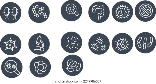 Bacteria icon set vector design