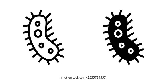 Bacteria icon symbol collection on white background.