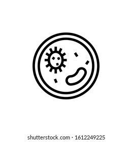 Bacteria icon template Virus or Bacteria symbol in outline style isolated on white background